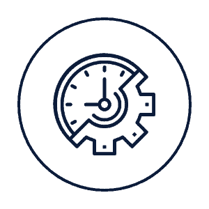 Clock and machine combined image used on Blockchain enabled report page of SGL Labs.