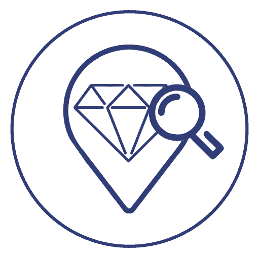 Icon used to potray that lab-grown diamonds are ethically sourced.