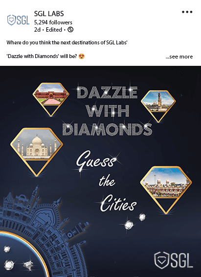 Guess where dazzle with diamonds is coming post