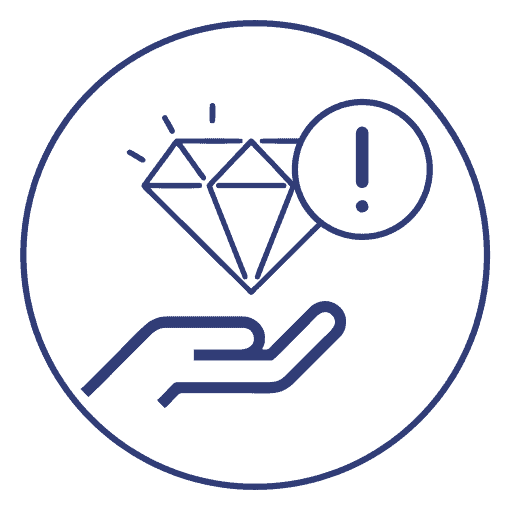 Icon used to show that lab-grown diamonds have good purity adn fewer defects.