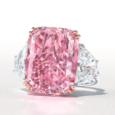 The Sakura diamond is a fancy, vivid pink and internally flawless diamond.