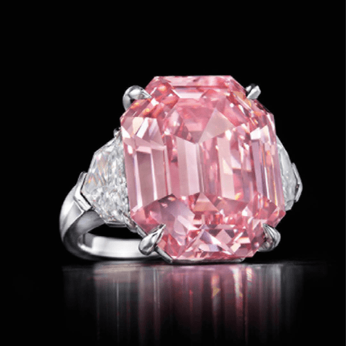 One of the most expensive diamond is the perfect pink diamond, it is set amidst two regular-shaped diamonds in a fancy ring.