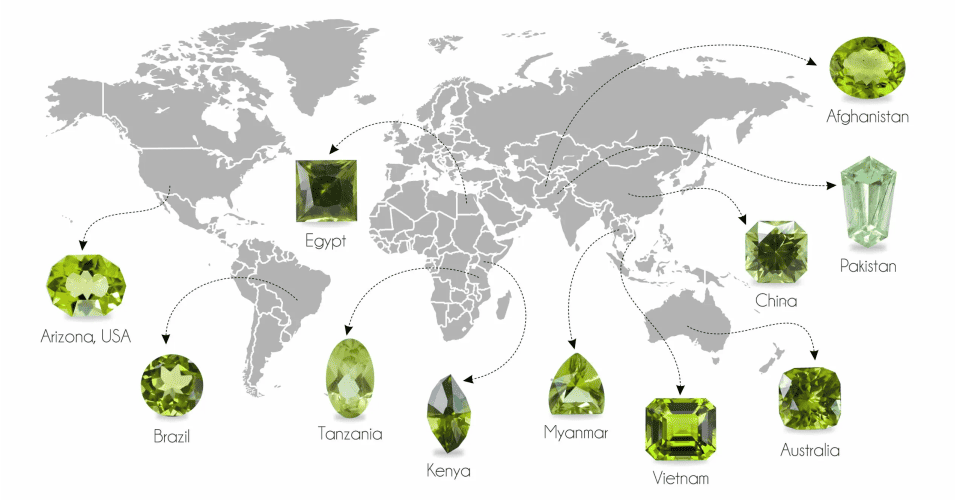 illustration of Where is Peridot Found